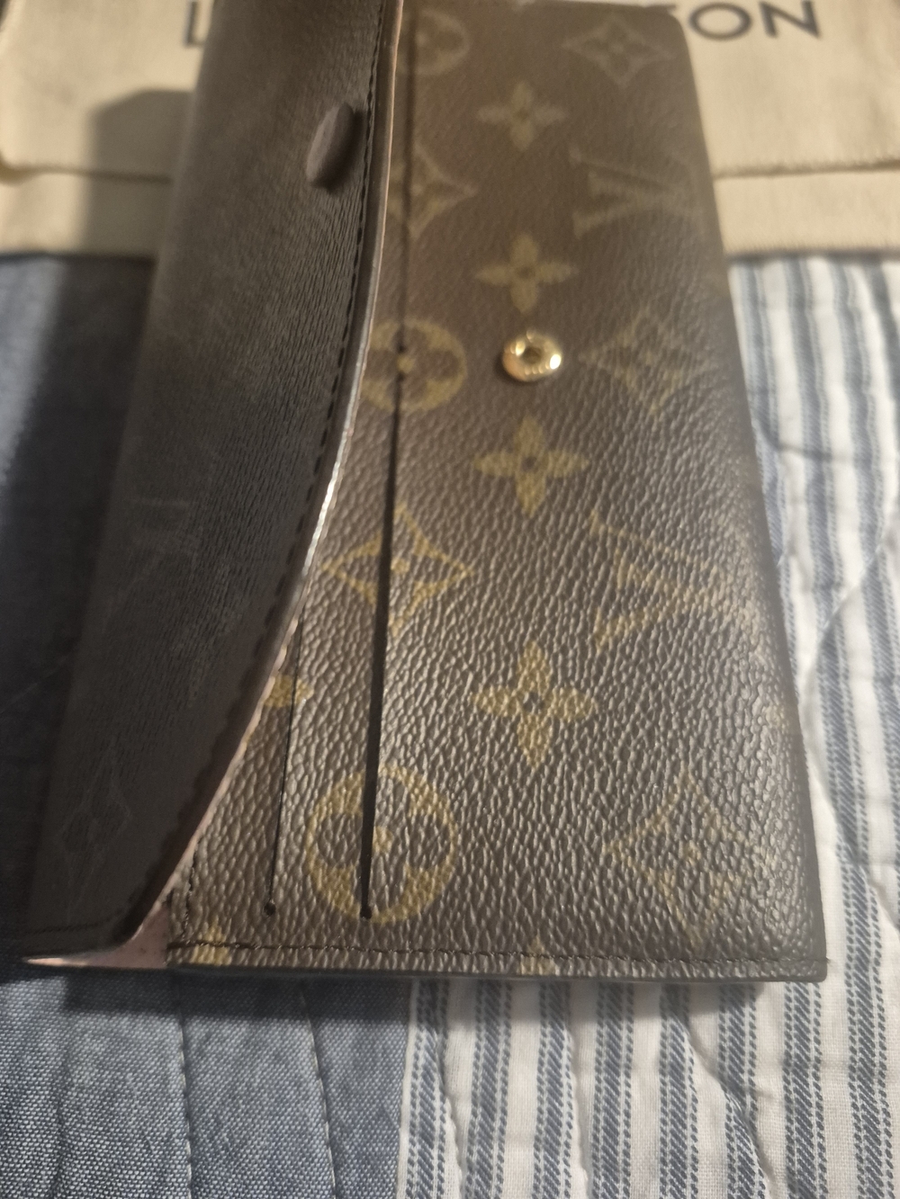 Louis Vuitton Monogram Emilie Wallet - Brown And Rose Ballerine - Picture 7 of 14